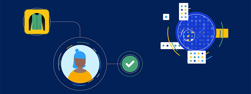 graphic illustration of AI authenticating consumer