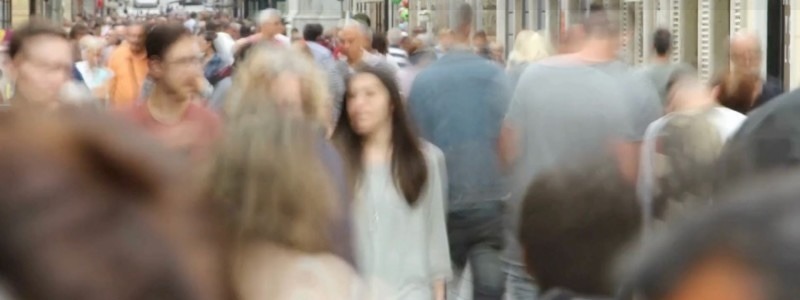 crowd walking in the street