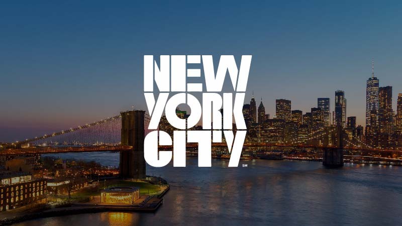 New York City logo on dark background