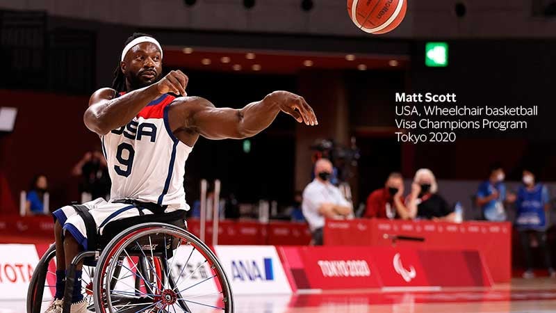 Matt Scott passing a basketball during the Olympic Games Tokyo 2020