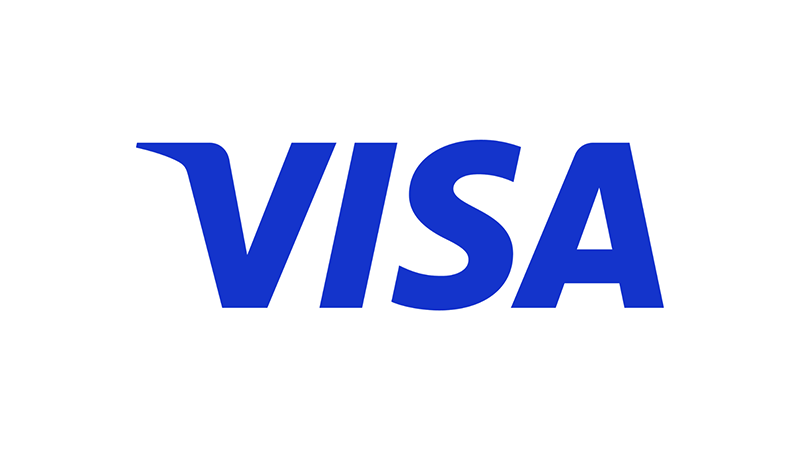 Blue visa logo on white background
