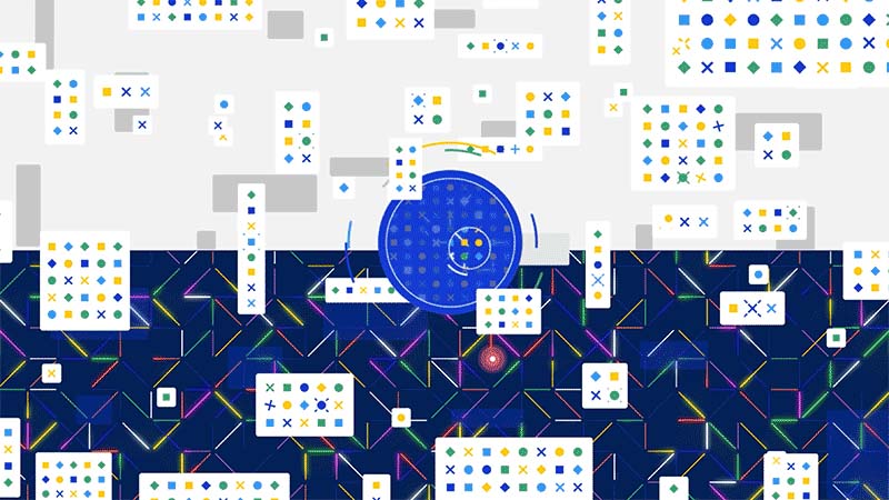 Graphic illustration representing artificial intelligence detecting fraud.